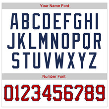 Load image into Gallery viewer, Custom White Navy Pinstripe Red-Navy Authentic Baseball Jersey