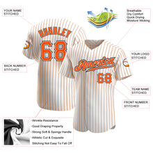 Load image into Gallery viewer, Custom White Orange Pinstripe Orange-Black Authentic Baseball Jersey
