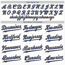 Load image into Gallery viewer, Custom White Royal-Old Gold Authentic Baseball Jersey