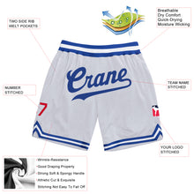 Load image into Gallery viewer, Custom White Royal-Red Authentic Throwback Basketball Shorts