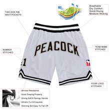 Load image into Gallery viewer, Custom White Black-Gray Authentic Throwback Basketball Shorts