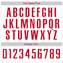 Load image into Gallery viewer, Custom White Red-Black Authentic Throwback Basketball Jersey