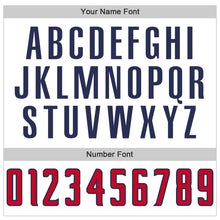 Load image into Gallery viewer, Custom White Red-Navy Authentic Throwback Basketball Jersey