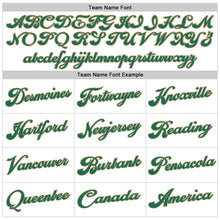 Load image into Gallery viewer, Custom White Kelly Green-Old Gold Authentic Throwback Basketball Jersey