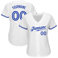 Load image into Gallery viewer, Custom White Royal Authentic Baseball Jersey