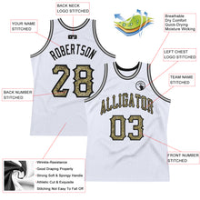 Load image into Gallery viewer, Custom White Camo-Gray Authentic Throwback Basketball Jersey