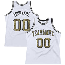 Load image into Gallery viewer, Custom White Camo-Gray Authentic Throwback Basketball Jersey