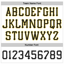 Load image into Gallery viewer, Custom White Black-Gold Stitched Adjustable Snapback Hat