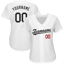 Load image into Gallery viewer, Custom White Black-Red Authentic Baseball Jersey