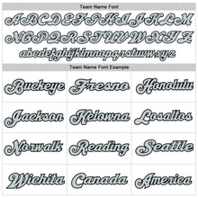 Load image into Gallery viewer, Custom White Silver-Black Mesh Authentic Throwback Football Jersey