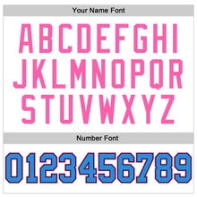 Load image into Gallery viewer, Custom White Powder Blue-Pink Mesh Authentic Throwback Football Jersey