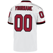 Load image into Gallery viewer, Custom White Cardinal-Black Mesh Authentic Throwback Football Jersey