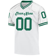 Load image into Gallery viewer, Custom White Kelly Green Mesh Authentic Throwback Football Jersey