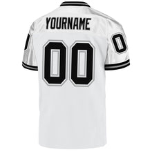 Load image into Gallery viewer, Custom White Black-Gray Mesh Authentic Throwback Football Jersey