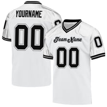 Load image into Gallery viewer, Custom White Black-Gray Mesh Authentic Throwback Football Jersey