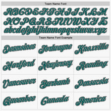 Load image into Gallery viewer, Custom White Midnight Green-Black Authentic Baseball Jersey