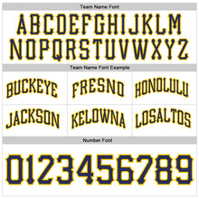 Load image into Gallery viewer, Custom White Navy-Gold Authentic Throwback Basketball Shorts