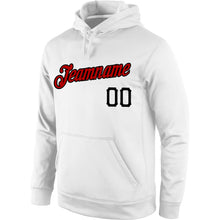 Load image into Gallery viewer, Custom Stitched White Red-Black Sports Pullover Sweatshirt Hoodie