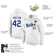 Load image into Gallery viewer, Custom Stitched White Royal-Red Sports Pullover Sweatshirt Hoodie