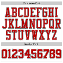 Load image into Gallery viewer, Custom White Red Pinstripe Red-Black Authentic Basketball Jersey