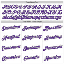 Load image into Gallery viewer, Custom Stitched White Purple-Gray Sports Pullover Sweatshirt Hoodie