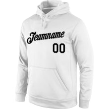 Load image into Gallery viewer, Custom Stitched White Black-Gray Sports Pullover Sweatshirt Hoodie