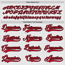 Load image into Gallery viewer, Custom White Red-Black Hockey Jersey