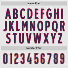 Load image into Gallery viewer, Custom White Navy-Red Hockey Jersey