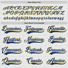 Load image into Gallery viewer, Custom White Royal-Gold Hockey Jersey