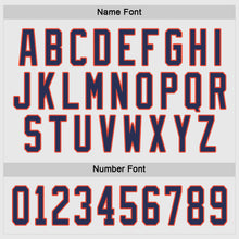 Load image into Gallery viewer, Custom White Navy-Orange Hockey Jersey