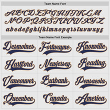 Load image into Gallery viewer, Custom White Navy-Red Hockey Jersey