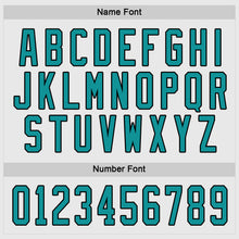 Load image into Gallery viewer, Custom White Aqua-Black Hockey Jersey