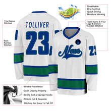 Load image into Gallery viewer, Custom White Royal-Kelly Green Hockey Jersey