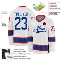 Load image into Gallery viewer, Custom White Royal-Gold Hockey Jersey