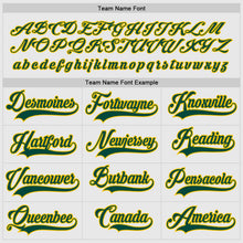 Load image into Gallery viewer, Custom White Green-Gold Hockey Jersey