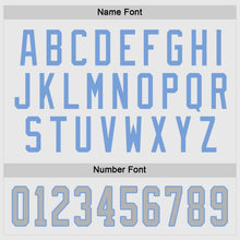 Load image into Gallery viewer, Custom White Gray-Light Blue Hockey Jersey