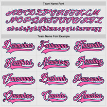 Load image into Gallery viewer, Custom White Pink-Light Blue Hockey Jersey