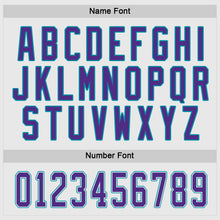 Load image into Gallery viewer, Custom White Purple-Teal Hockey Jersey