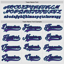 Load image into Gallery viewer, Custom White Purple-Teal Hockey Jersey