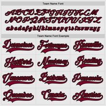 Load image into Gallery viewer, Custom White Maroon-Black Hockey Jersey