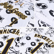 Load image into Gallery viewer, Custom Stitched White Black-Old Gold 3D Skull Fashion Sports Pullover Sweatshirt Hoodie