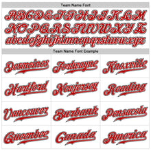 Load image into Gallery viewer, Custom White Black Pinstripe Red-Black Sports Pants