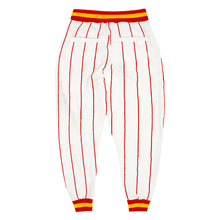 Load image into Gallery viewer, Custom White Red Pinstripe Red-Gold Sports Pants