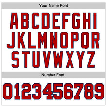 Load image into Gallery viewer, Custom White Red-Navy Authentic Baseball Jersey