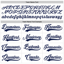 Load image into Gallery viewer, Custom White Navy Pinstripe Navy Authentic Baseball Jersey