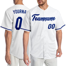 Load image into Gallery viewer, Custom White Royal Authentic Baseball Jersey