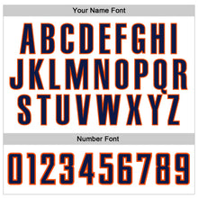 Load image into Gallery viewer, Custom White Navy-Orange Authentic Baseball Jersey