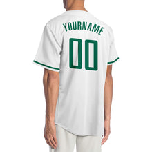 Load image into Gallery viewer, Custom White Kelly Green-Gray Authentic Baseball Jersey
