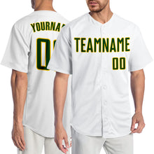 Load image into Gallery viewer, Custom White Green-Gold Authentic Baseball Jersey