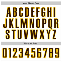 Load image into Gallery viewer, Custom White Brown Pinstripe Brown-Gold Authentic Baseball Jersey